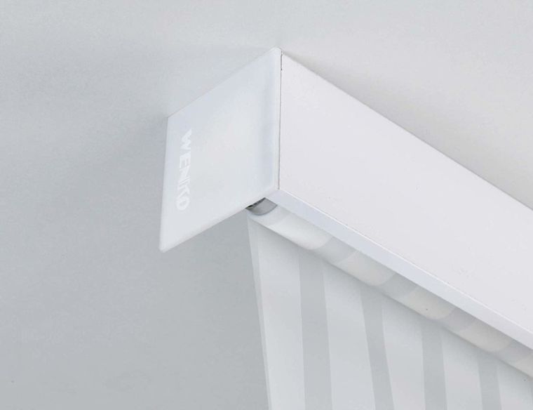 Zasłona prysznicowa, Blind, biała z paskami, 132-240 cm