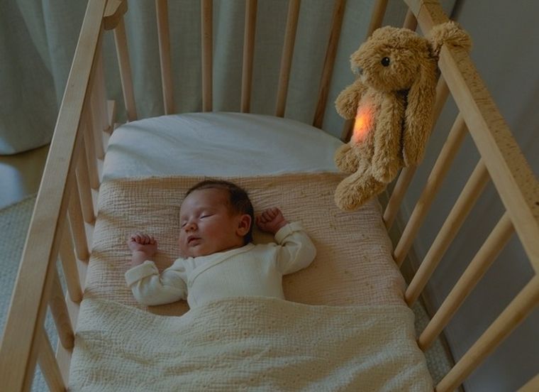 Zazu, Królik RO, szumiąca maskotka z lampką nocną, beżowa