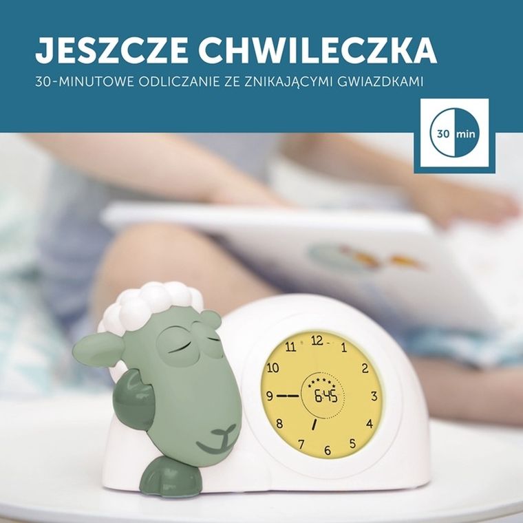 Zazu, Owca Sam, trener snu, zegarek z budzikiem, sage