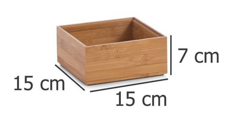 Zeller, bambusowy pojemnik do przechowywania, 15-15-7 cm