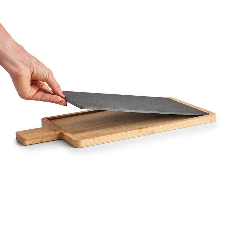 Zeller, deska do serwowania łupkowa, z bambusowym uchwytem, 40-19 cm