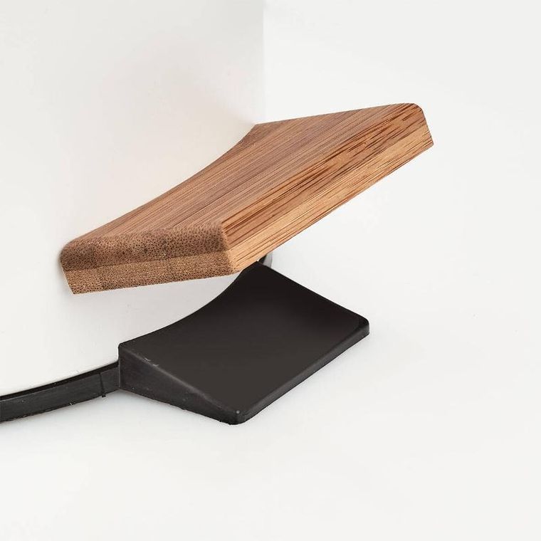 Zeller, kosz łazienkowy z metalu i bambusa, średnica 16,8 cm