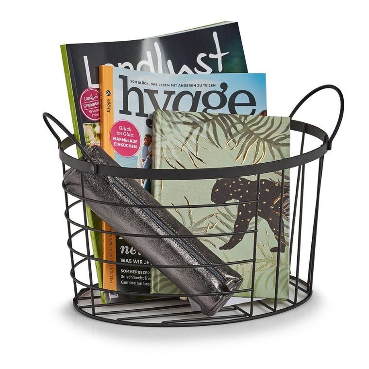 Zeller, koszyk metalowy, czarny, 35-23,5-23 cm