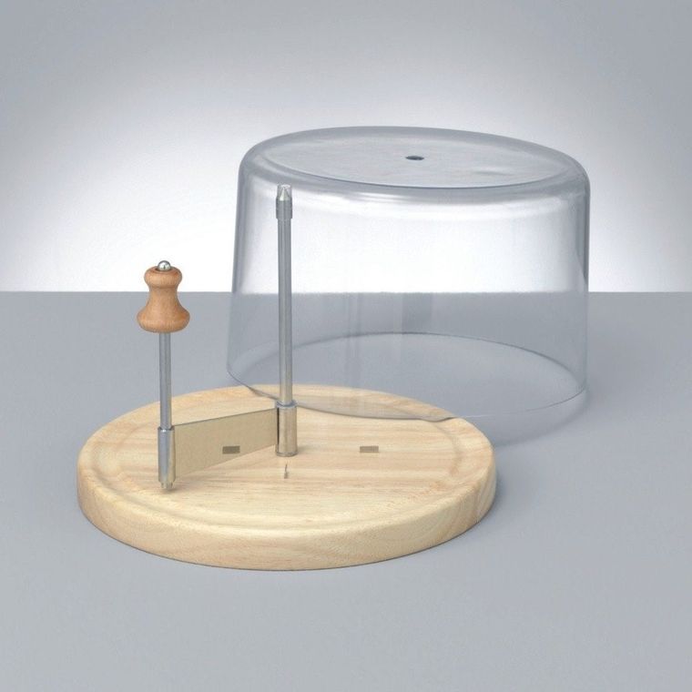 Zeller, krajalnica do sera, drewniana deska z kloszem