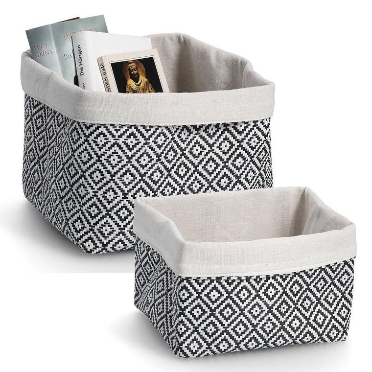 Zeller, Mosaic, koszyk do przechowywania z bawełny i papieru, 28-28-28 cm