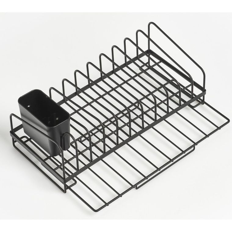 Zeller, ociekacz na naczynia z koszykiem na sztućce, metalowy