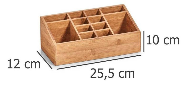 Zeller, organizer na kosmetyki, akcesoria biurowe, 12 przegródek, bambusowy