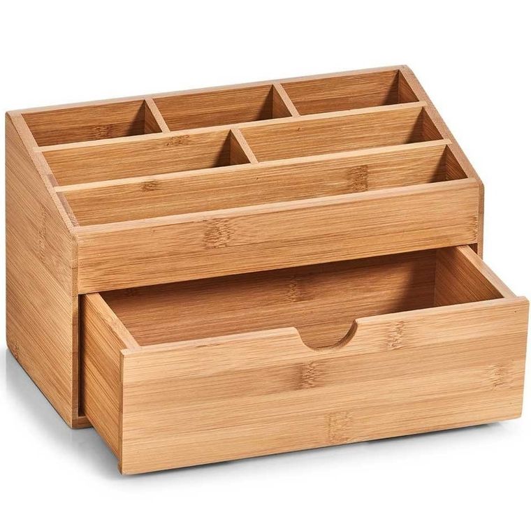 Zeller, organizer na kosmetyki, akcesoria biurowe, 7 przegródek, bambusowy