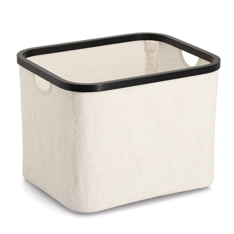 Zeller, organizer tekstylny kremowy, bambus, 40-33-30 cm