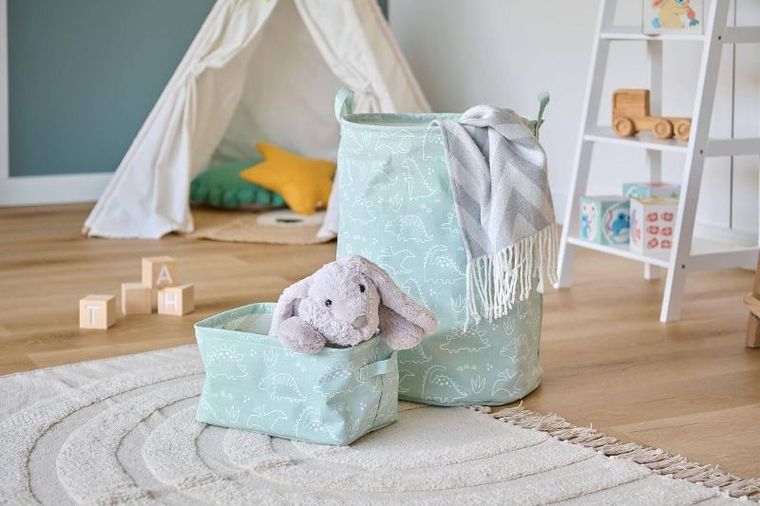 ZELLER, Płócienny kosz z uchwytami, Ø38 x 48 cm