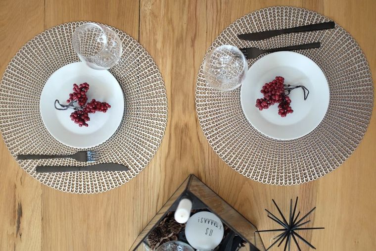 Zeller, podkładka ochronna, dekoracyjna mata na stół, srebrny, Ø 41 cm