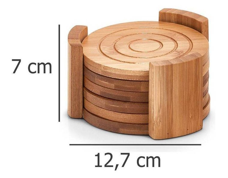 Zeller, podstawka pod szklankę, 100% bambus, 7 elementów