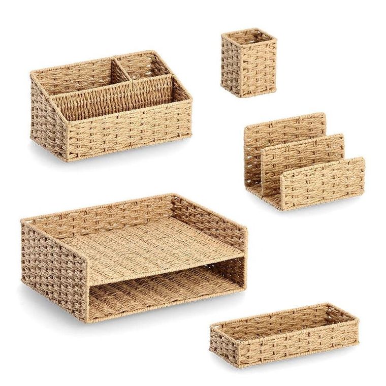 Zeller, pojemnik na długopisy z papierowej plecionki 8-8-10,7 cm