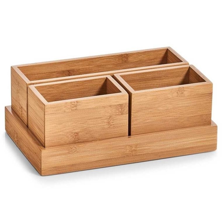 Zeller, pojemniki do przechowywania, 100% bambus, 4 elementy