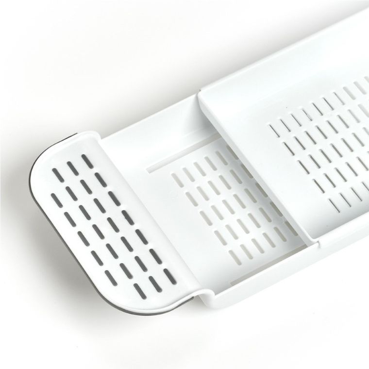 Zeller, półka na wannę z regulacją szerokości, 55-78 cm, biała