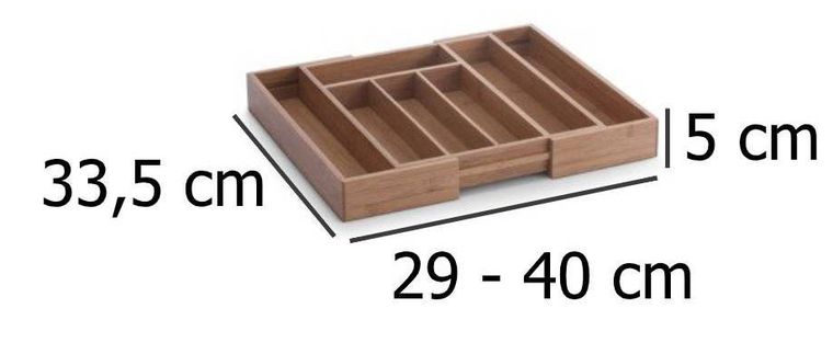 Zeller, rozsuwany pojemnik na sztućce, wkład do szuflady, 29-40-33-5 cm