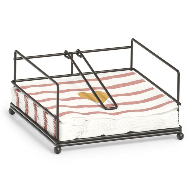 Zeller, serwetnik metalowy, 17-17-9 cm, czarny