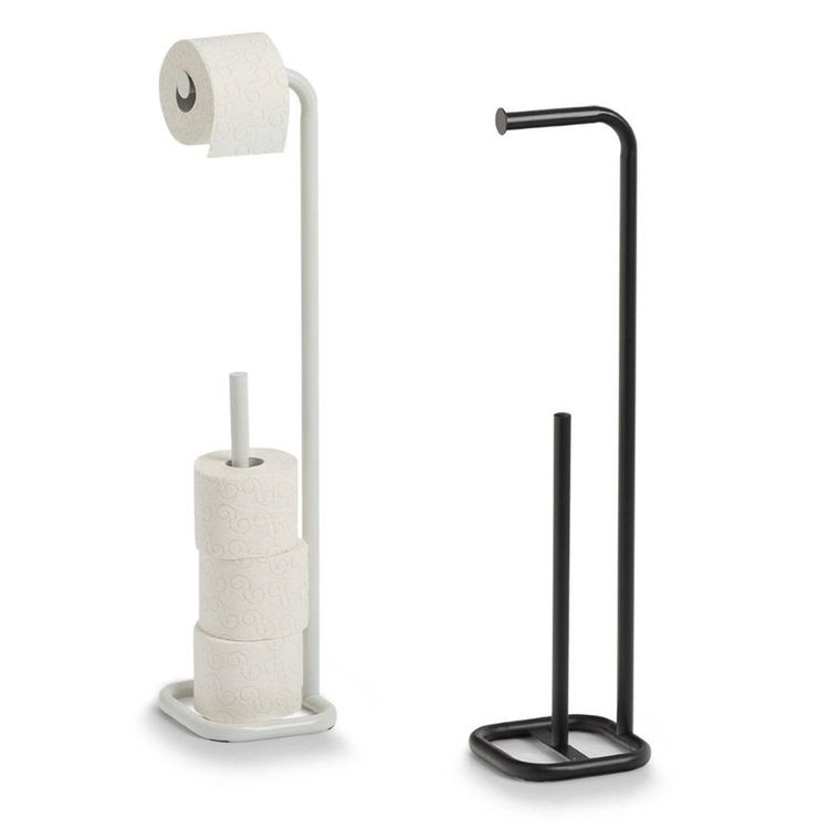Zeller, stojak na papier toaletowy, biały, metalowy