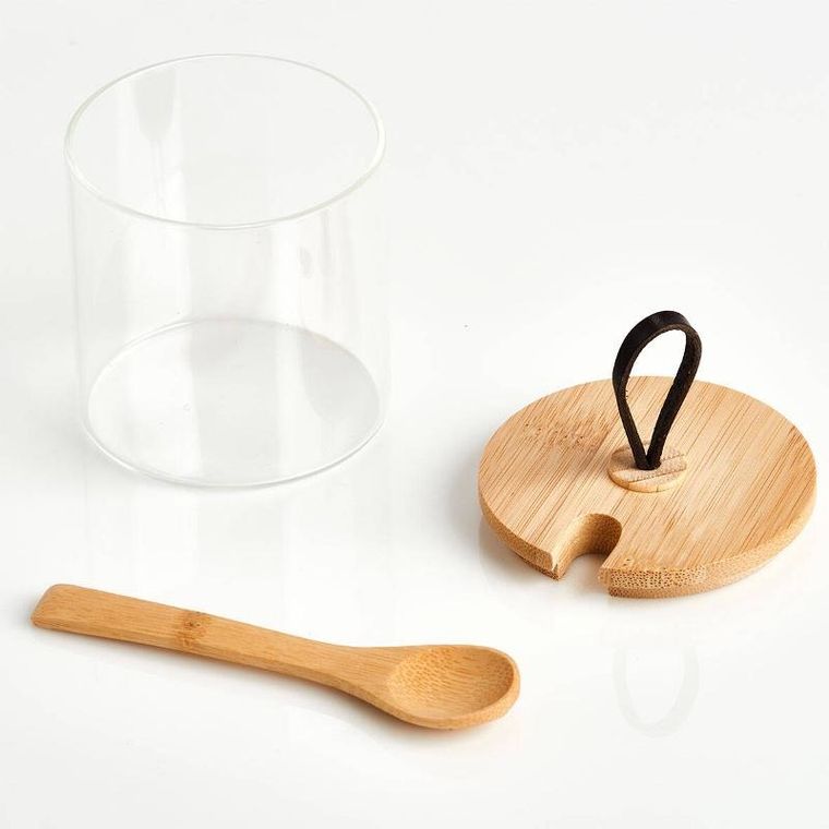 Zeller, szklany słoik z wieczkiem z uchwytem i drewnianą łyżeczką, 320 ml