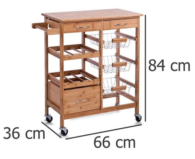 Zeller, wózek kuchenny, mobilna szafka, drewno bambusowe