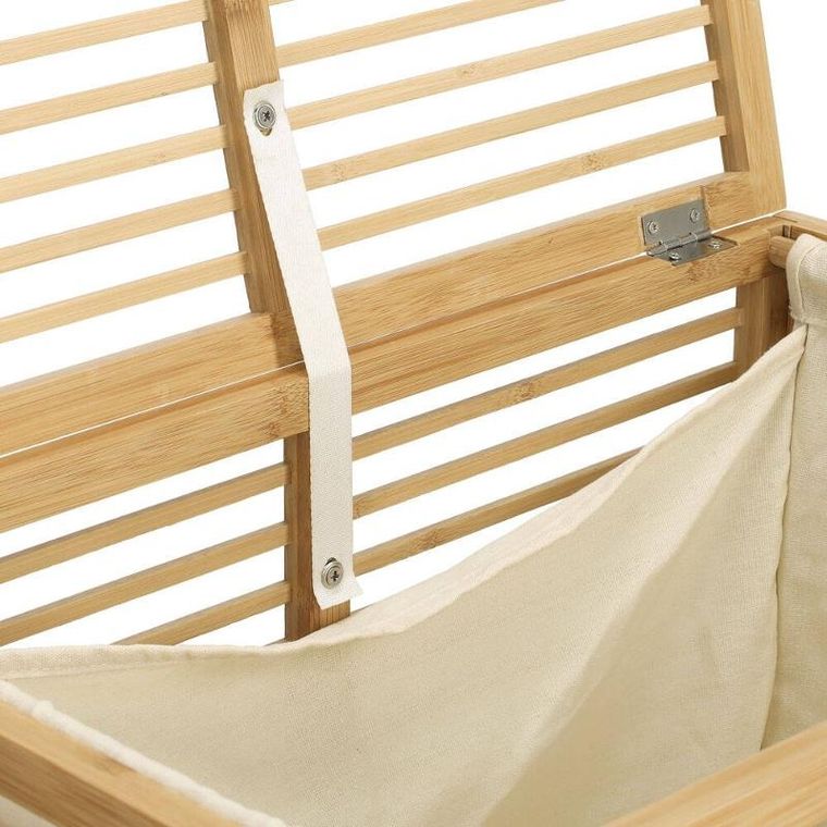 Zeller, zamykany kosz na pranie, bambusowy, 53,5-33-61 cm