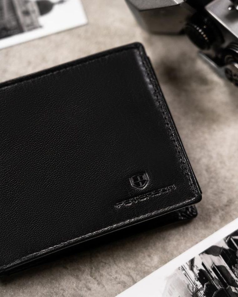 Zestaw prezentowy: Portfel, Brelok, czarny, skórzany, Peterson