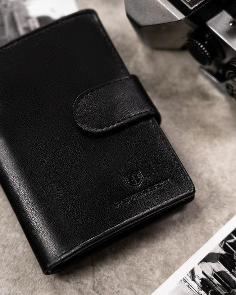 Zestaw prezentowy: Portfel, Brelok, czarny, skórzany, Peterson