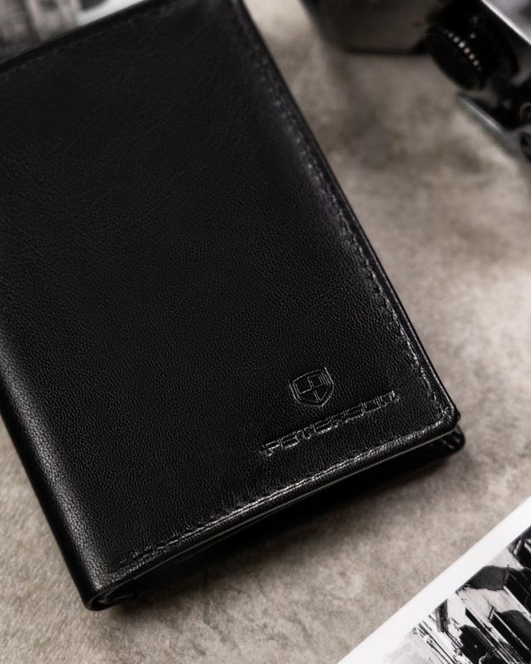 Zestaw prezentowy: Portfel, Brelok, czarny, skórzany, Peterson