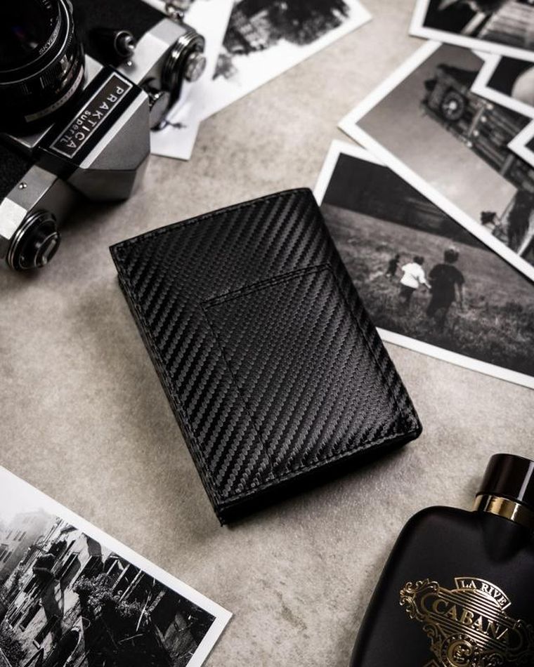 Zestaw prezentowy: Portfel, Brelok, czarny, skórzany, Rovicky