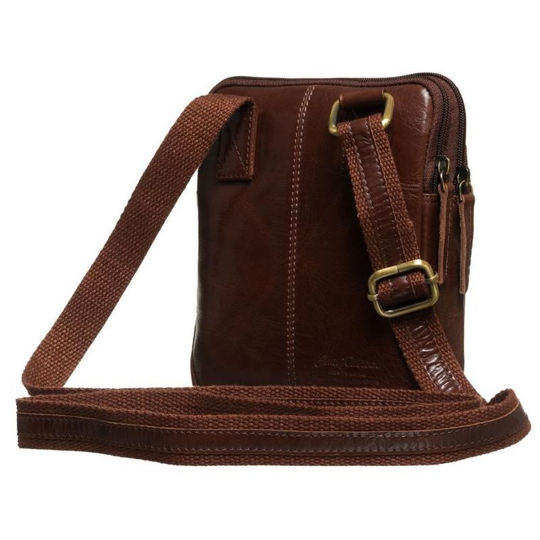 Zestaw, Torba listonoszka, Etui na klucze, brązowy, skórzany, Peterson