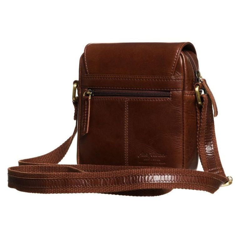 Zestaw, Torba listonoszka, Etui na klucze, brązowy, skórzany, Peterson