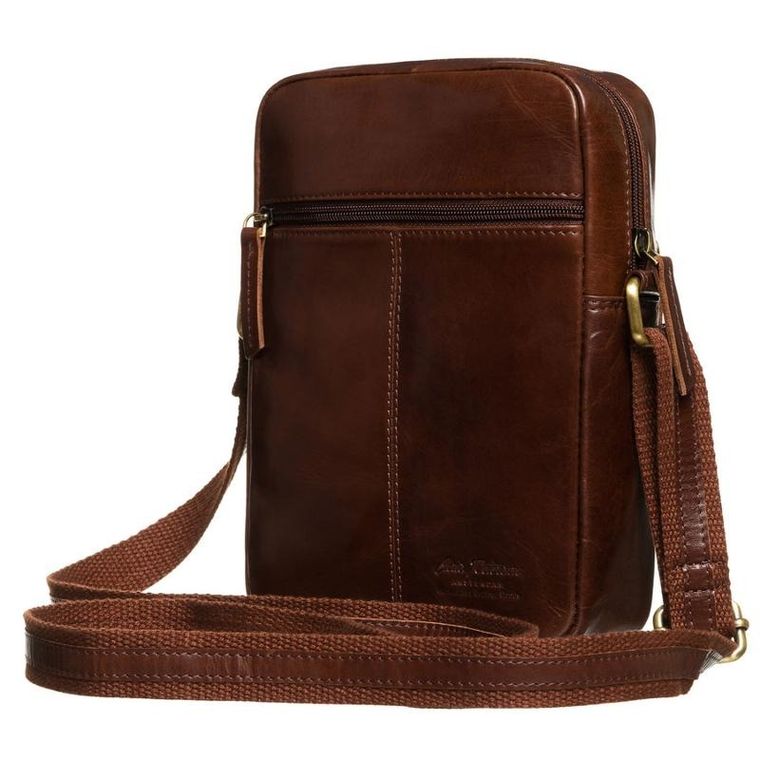 Zestaw, Torba listonoszka, Etui na klucze, brązowy, skórzany, Peterson