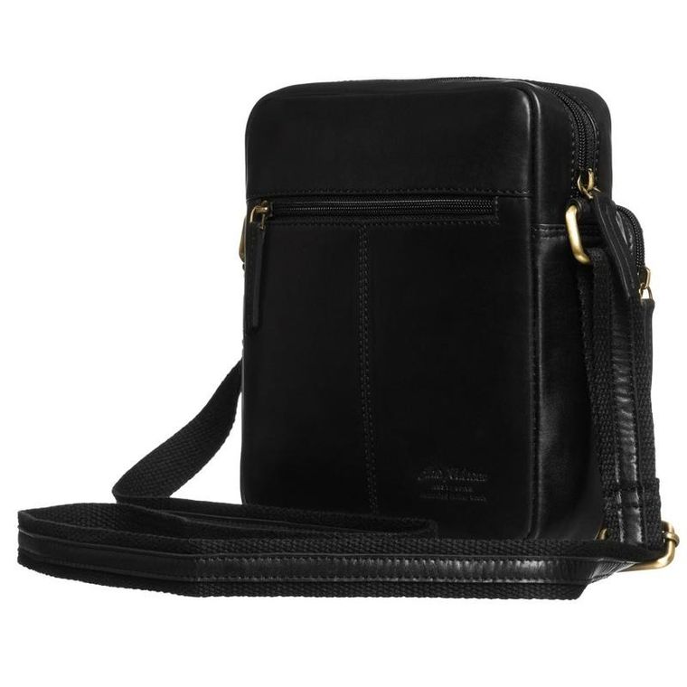 Zestaw, Torba listonoszka, Etui na klucze, czarny, skórzany, Peterson