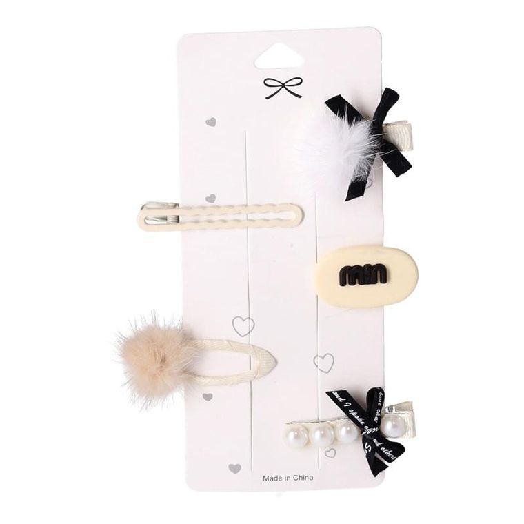 Zestaw uroczych spinek do włosów, 10 szt. beżowa, boho