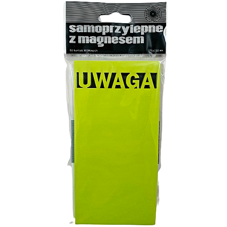 Ziemia Obiecana, karteczki elektrostatyczne, Uwaga, 75-75 mm, 100 kartek
