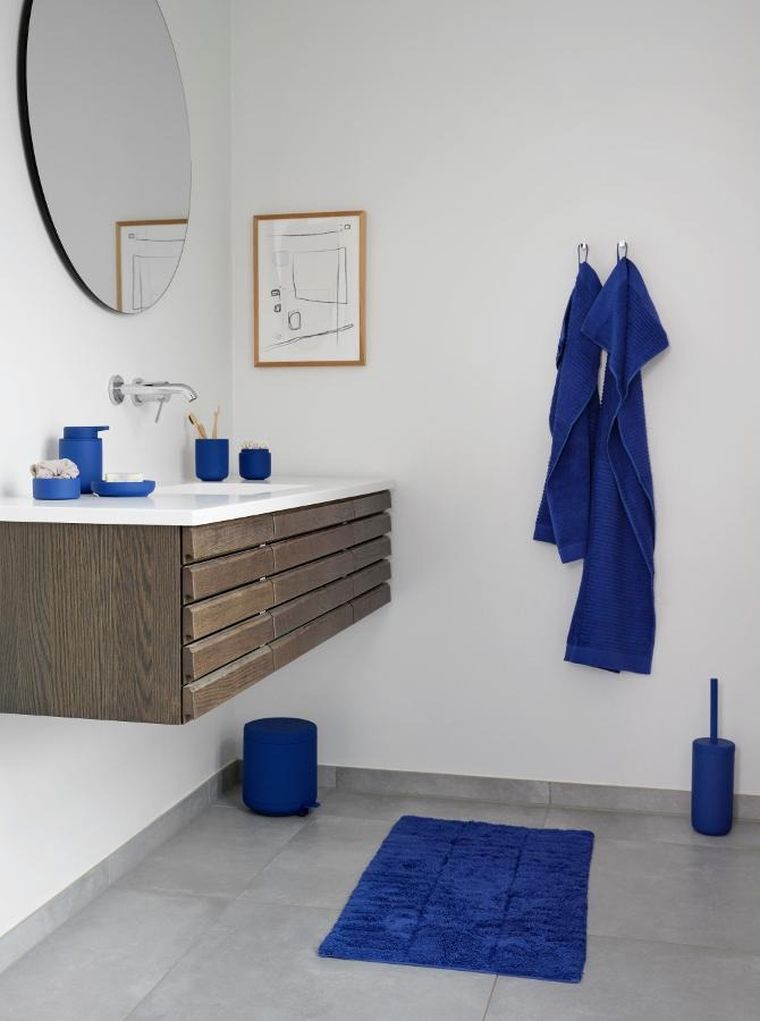 Zone Denmark, dywanik łazienkowy, 50-80 cm, Tiles Indigo Blue