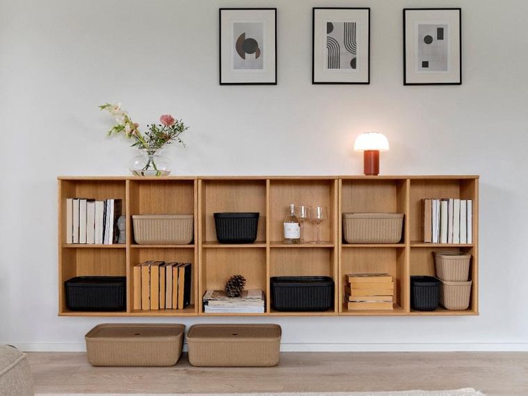 Zone Denmark, Pulp, pudełka do przechowywania, black, 15-23-15 cm, 2 szt.