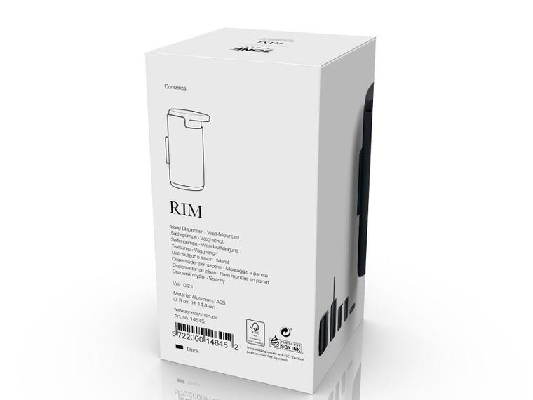 Zone Denmark, Rim, dozownik do mydła ścienny, black