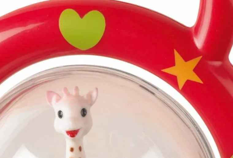 Żyrafa Sophie, zestaw prezentowy z książeczką i grzechotką