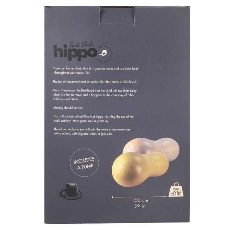 Find that Hippo, piłka do ćwiczeń typu peanut, różowa, 100 cm