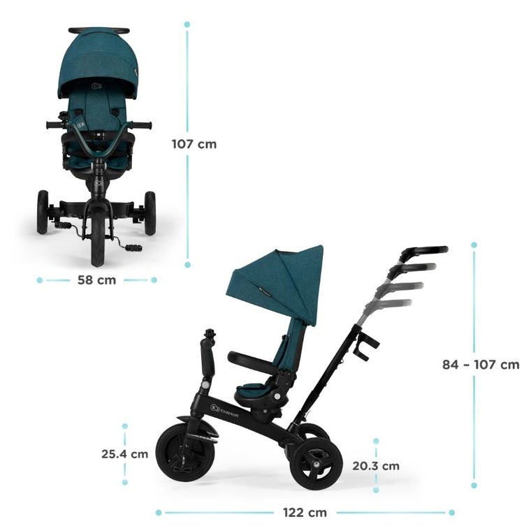 Kinderkraft, Twipper, rowerek trójkołowy, Green