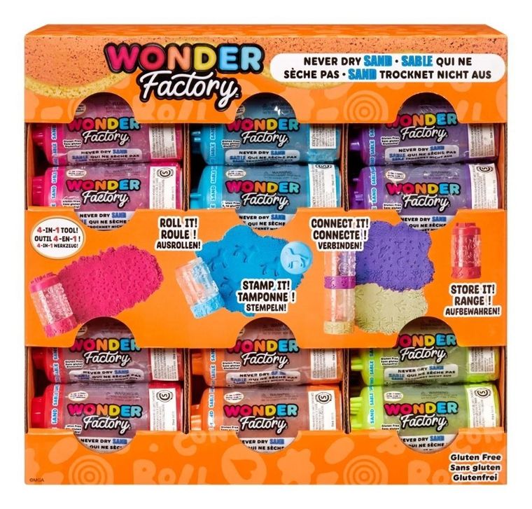 Wonder Factory, Never Dry Sand, piasek kinetyczny w tubie, 1 szt.