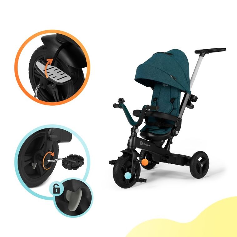 Kinderkraft, Twipper, rowerek trójkołowy, Green