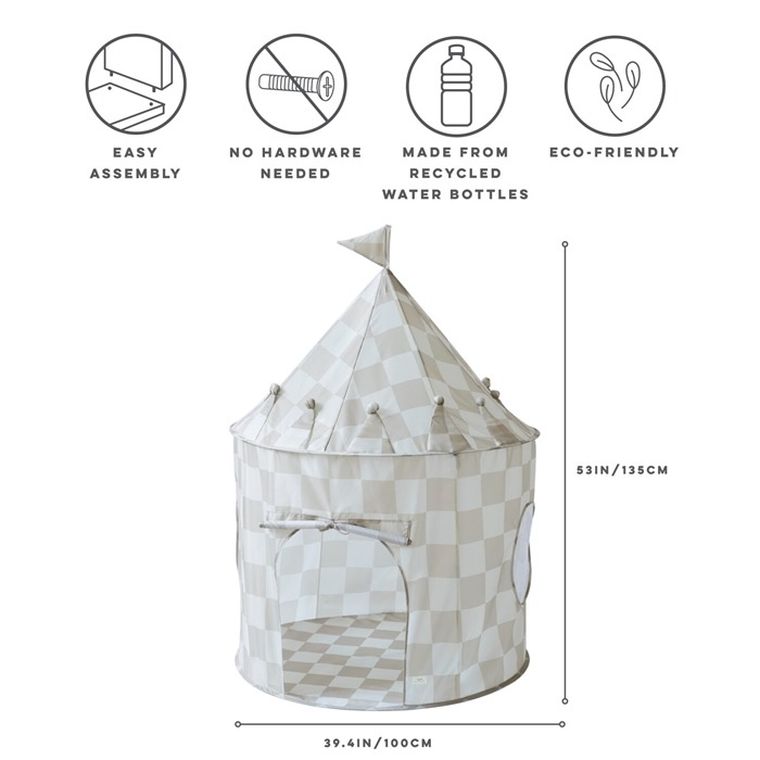 3 Sprouts, namiot dla dzieci, Checkerboard Beige