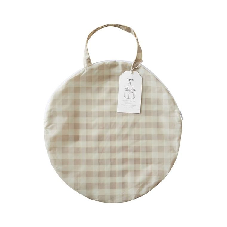 3 Sprouts, namiot dla dzieci, Recycled, Gingham Beige