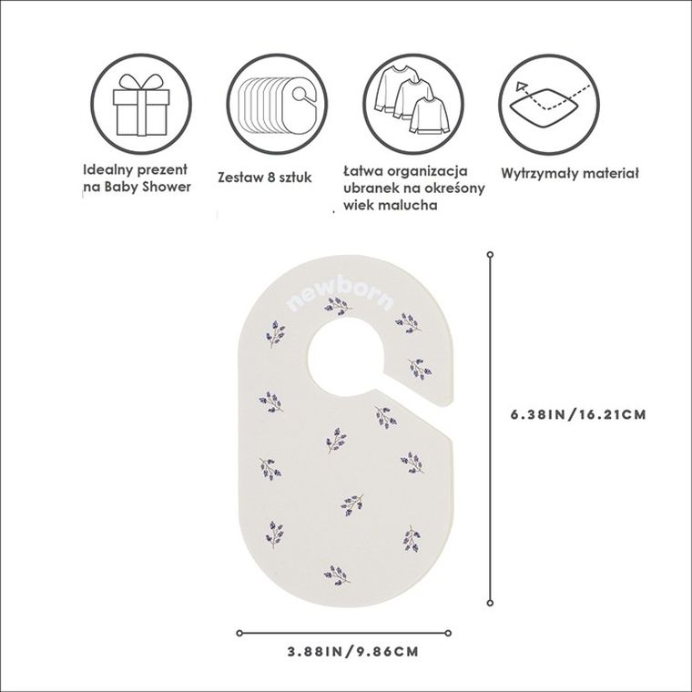 3 Sprouts, separator rozmiarów ubrań niemowlaka, blueberry