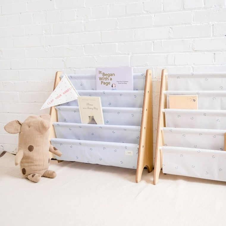 3 Sprouts, stojak na książki, Blueberry, Ivory