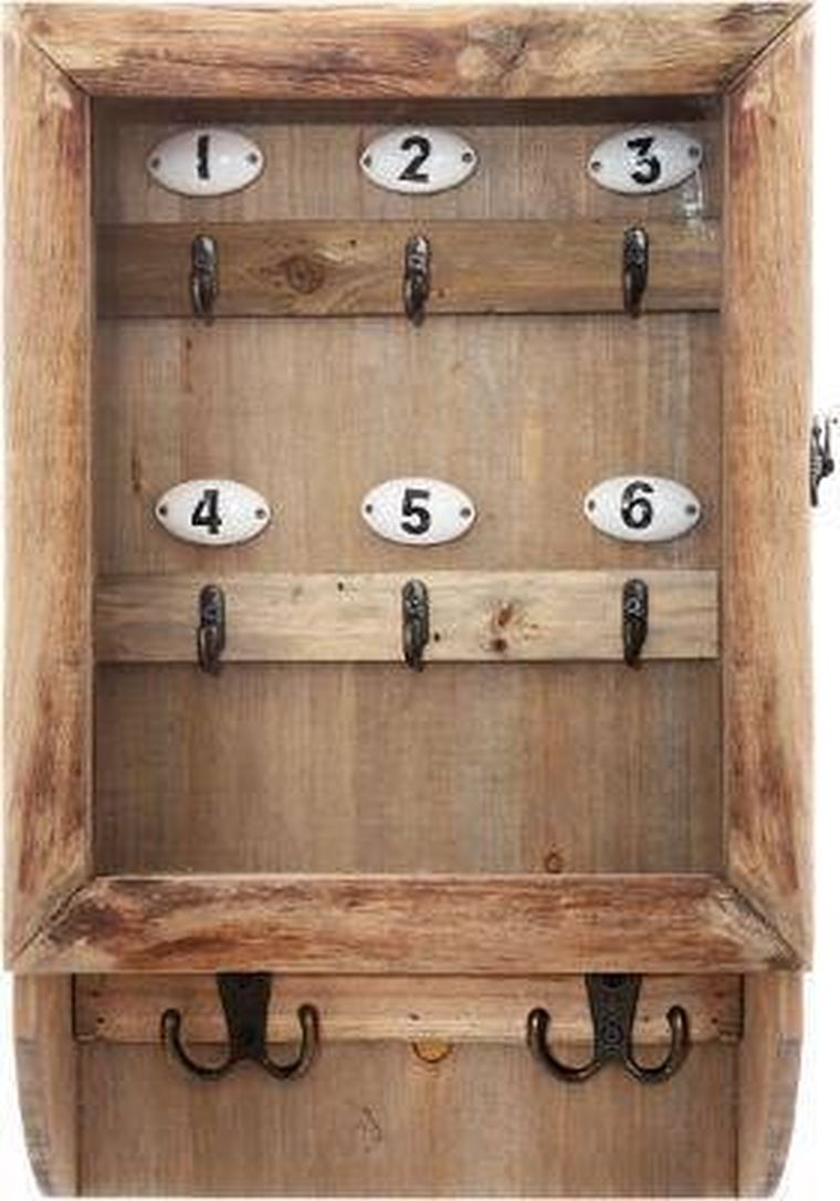 5five Simply Smart, drewniana szafka na klucze, 26-38 cm