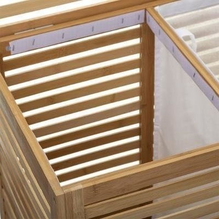 5five Simply Smart, kosz na pranie, podwójny, 2-komorowy, Sicela, bambusowy