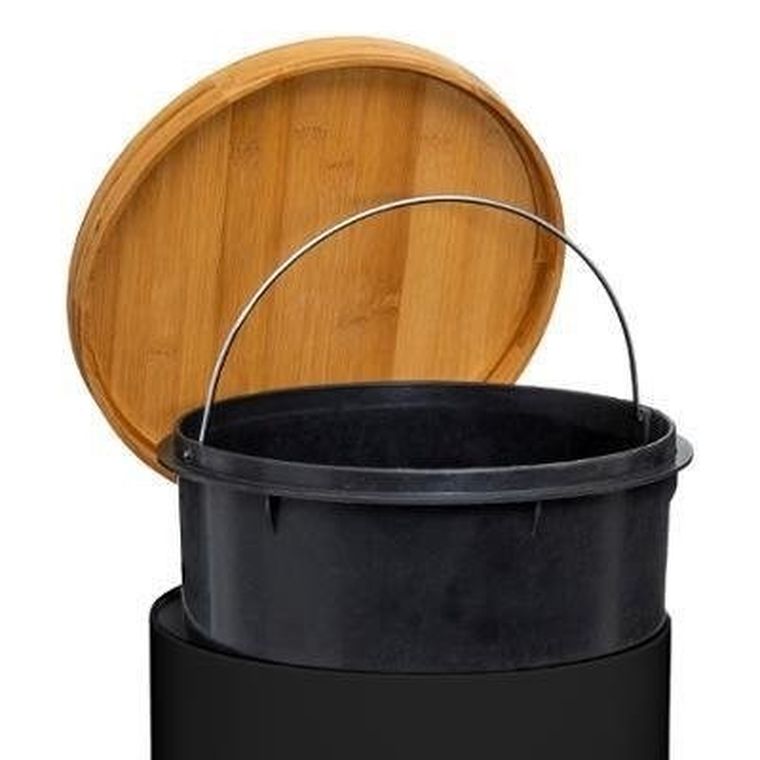 5five Simply Smart, kosz na śmieci, Natureo, 30 L, metalowy, czarny